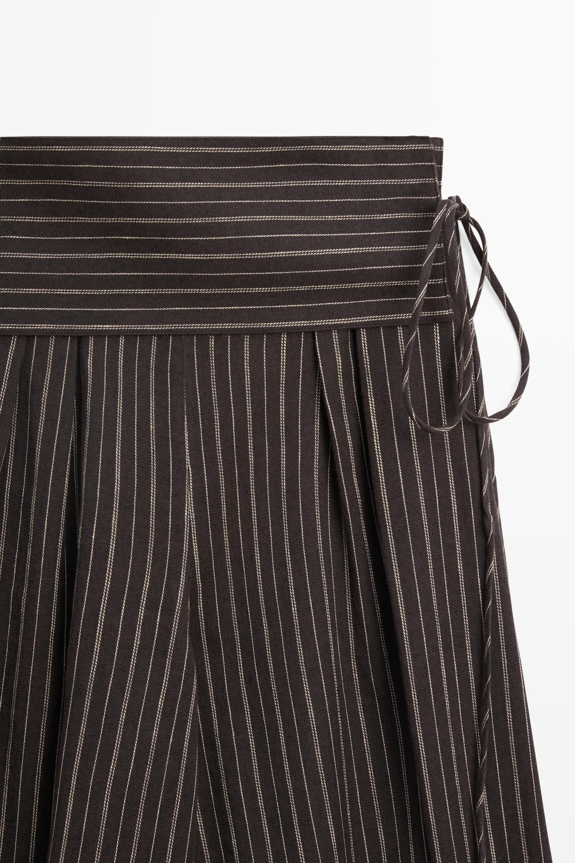Striped sarouel trousers with cummerbund detail